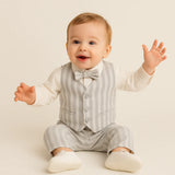 Joeys stylish vest set grey