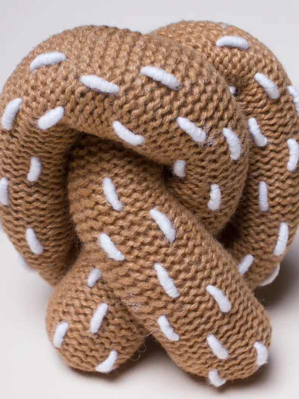 Organic pretzel rattle baby toy crochet