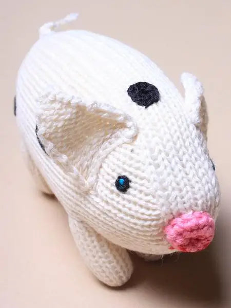 Organic pig  rattle baby toy crochet