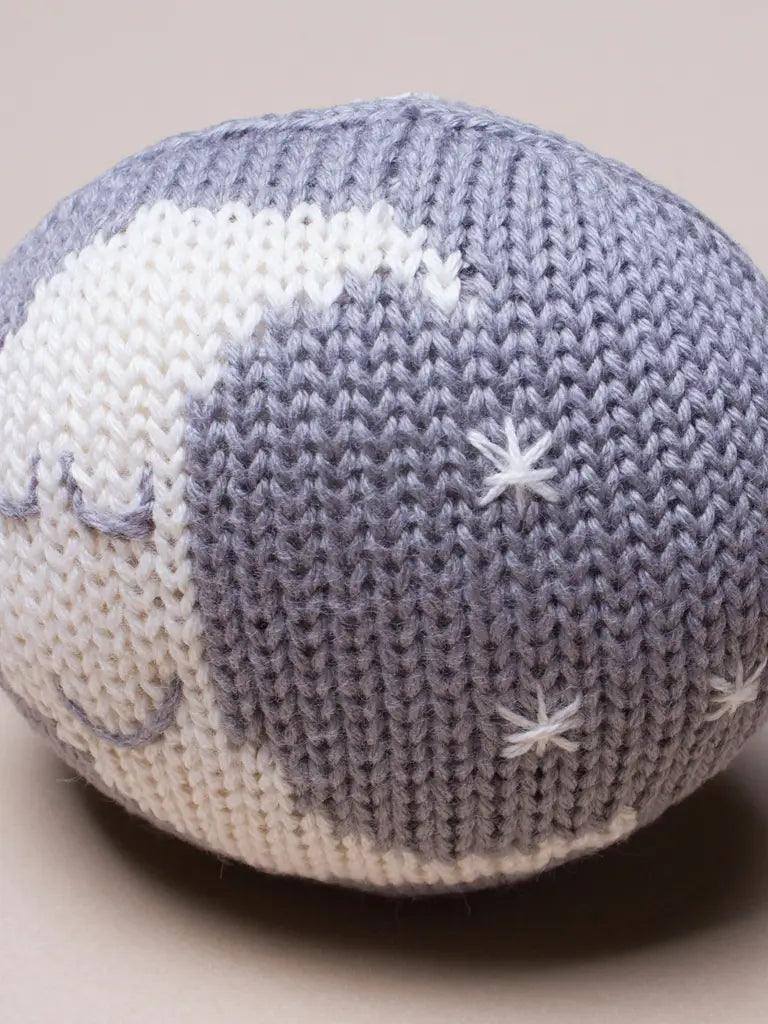 Sleeping moon rattle baby toy crochet