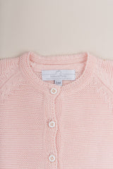 set tejido rosado cardigan y pant