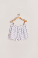 PIJAMA short raya gris y rosada. Loose fit