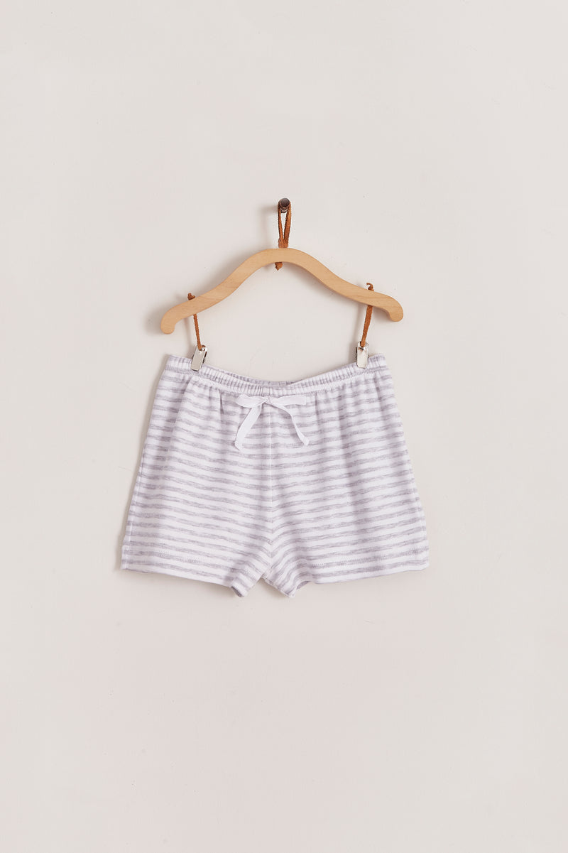 PIJAMA short raya gris y rosada. Loose fit