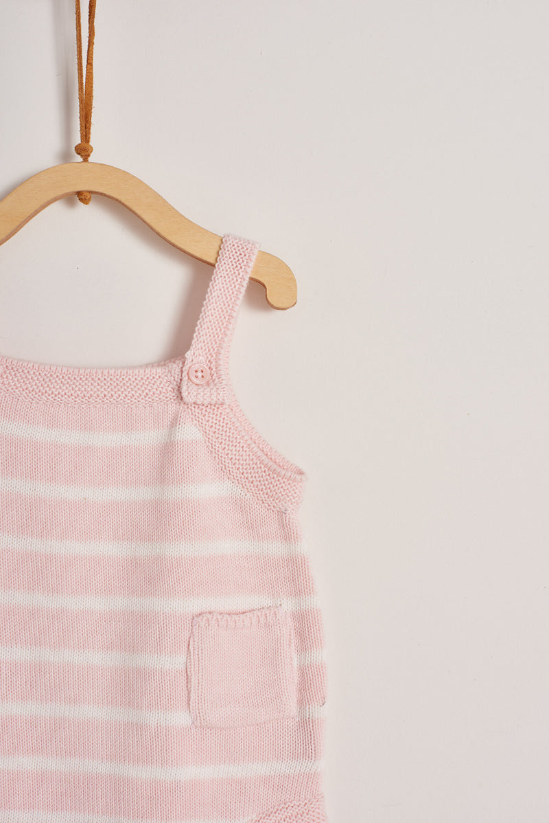 Playsuit tejido stripes rosado