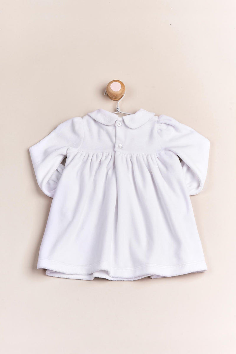 VESTIDO PLUSH SMOCK BLANCO