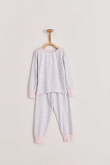 PIJAMA combinado raya gris rosado. Loose fit