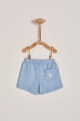 Conjunto Short y sudadera beach celeste