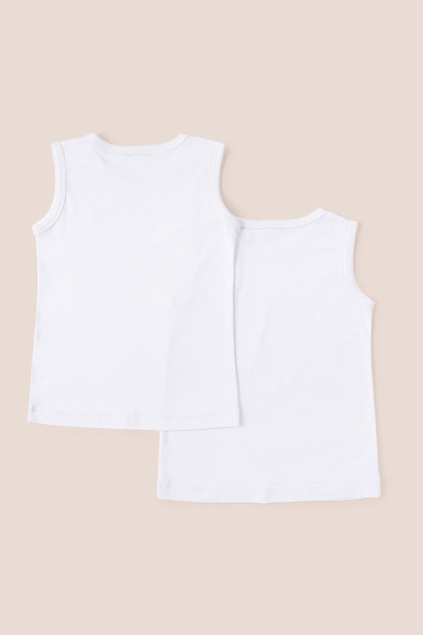 Camiseta blanca set x2 sin manga unisex