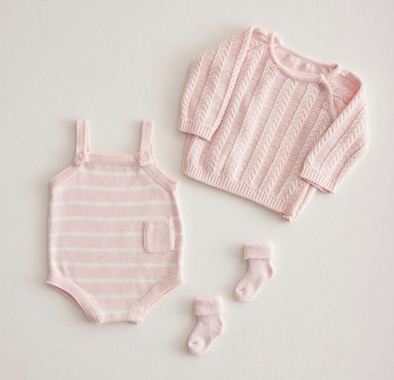 Playsuit tejido stripes rosado