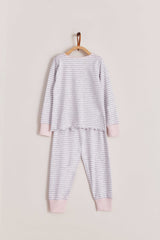 PIJAMA combinado raya gris rosado. Loose fit