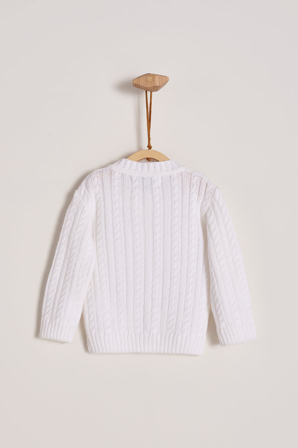 Sweater trenzas blanco
