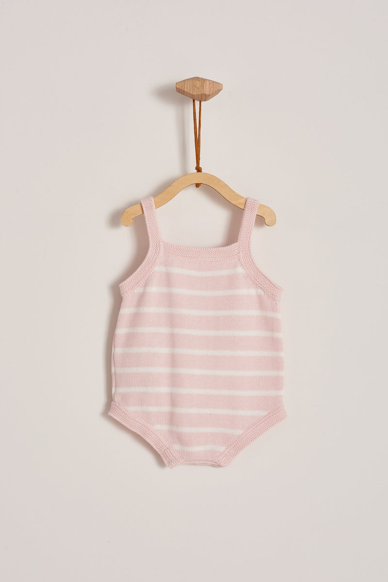 Playsuit tejido stripes rosado