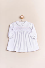 VESTIDO PLUSH SMOCK BLANCO ROSA