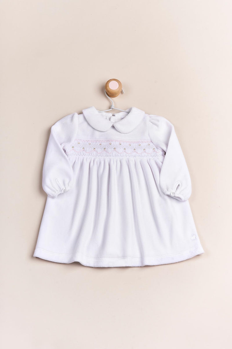 VESTIDO PLUSH SMOCK BLANCO