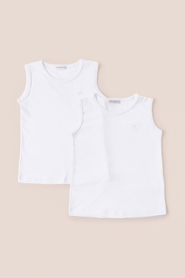 Camiseta blanca set x2 sin manga unisex