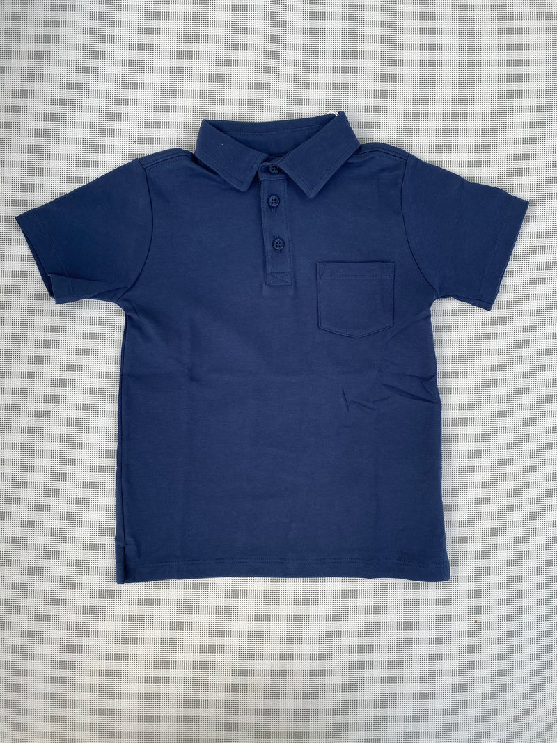 Camisa polo navy con bolsillo pima