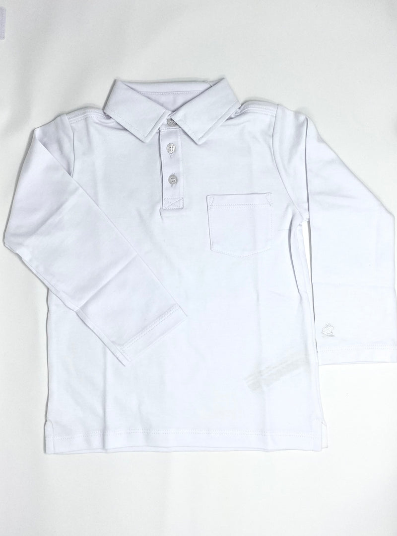 T Shirt polo blanco M/l con bolsillo