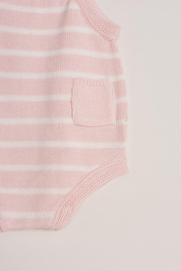 Playsuit tejido stripes rosado